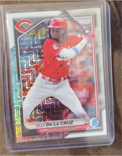 2024 Bowman Chrome #22 Elly De La Cruz Mojo Refractor Rookie — front