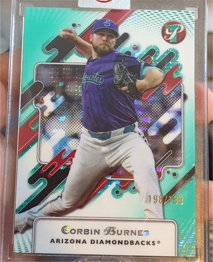 2025 Topps Pristine #55 Corbin Burnes Aqua Refractor /199 — front