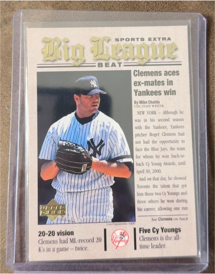 2001 Upper Deck Big League Beat #BB4 Roger Clemens — front