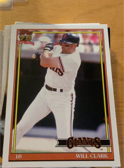 1991 Topps #T91-11 Will Clark — front