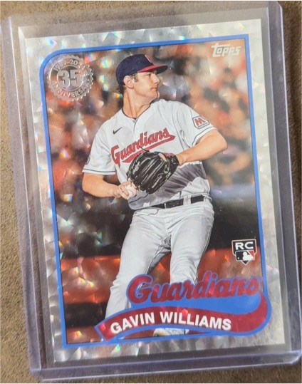 2024 Topps Series 1 #89B-8 Gavin Williams Silver Crackle Foilboard — front