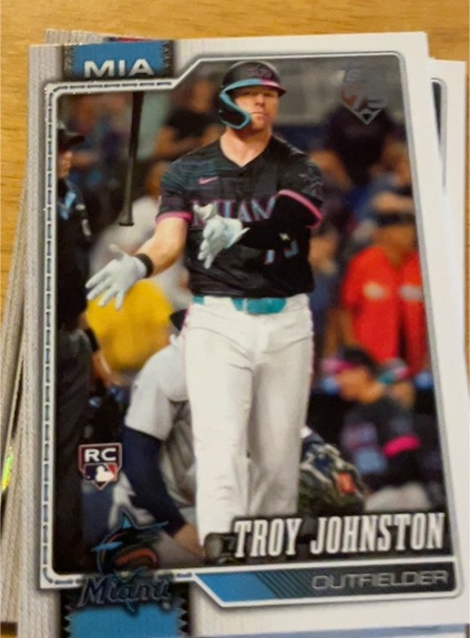 2026 Topps #317 Troy Johnston RC Miami Marlins — front