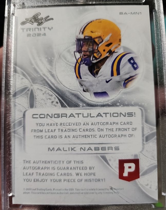 2024 Leaf Trinity #BA-MN1 Malik Nabers — front