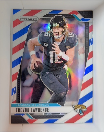 2024 Panini Prizm #129 Trevor Lawrence Red White & Blue Prizm — front