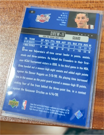 1999-00 Upper Deck #47 Bryce Drew — front