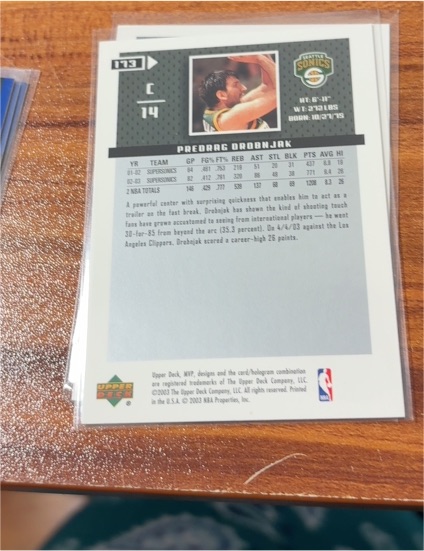 2000-01 Upper Deck #173 Predrag Drobnjak — front