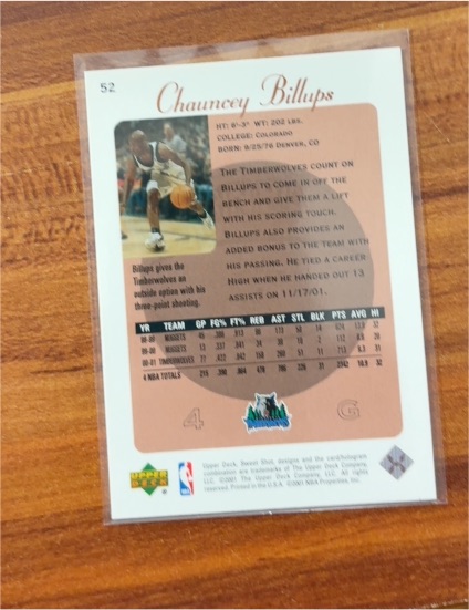 2001 Upper Deck #52 Chauncey Billups — front