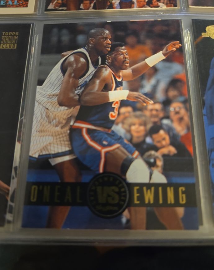 1993-94 Skybox Premium #SS2 Shaquille O'Neal vs Patrick Ewing — front