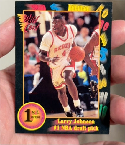 1992 Wild Card 1st Edition #1 Larry Johnson — front