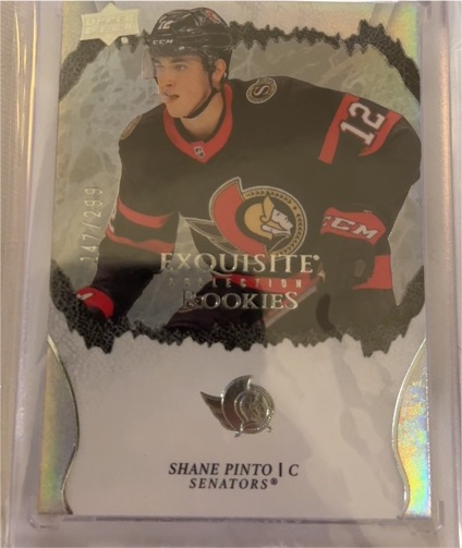 2021-22 Upper Deck Exquisite Collection Rookies #R-28 Shane Pinto — front