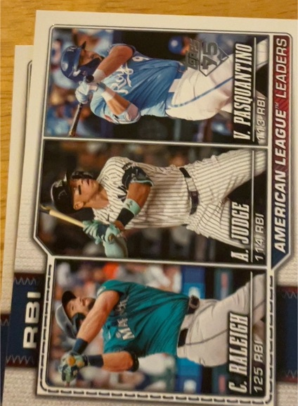 2026 Topps #211 Cal Raleigh / Aaron Judge / Vinnie Pasquantino — front