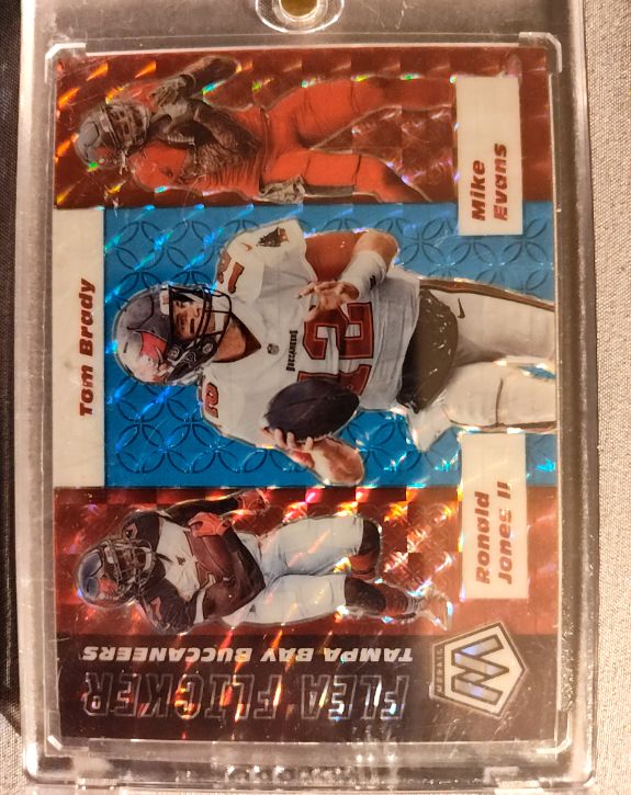 2020 Panini Mosaic Flea Flicker #FF13 Tom Brady Mike Evans Ronald Jones II — front
