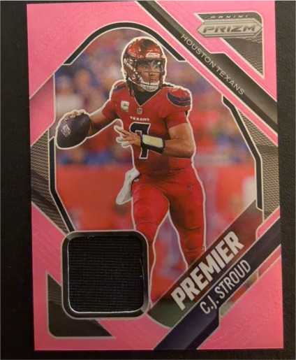 2025 Panini Prizm Premier Jerseys Pink #PJY-CJS C.J. Stroud — front