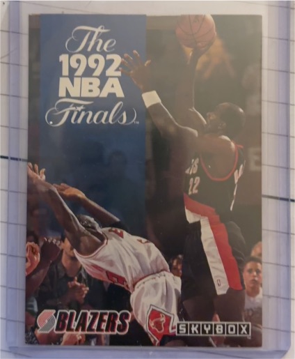 1992-93 SkyBox #315 The 1992 NBA Finals Portland Trail Blazers Clyde Drexler — front