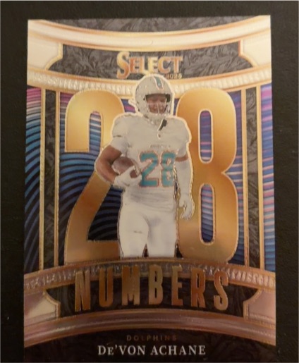 2025 Panini Select #13 De'Von Achane Numbers — front