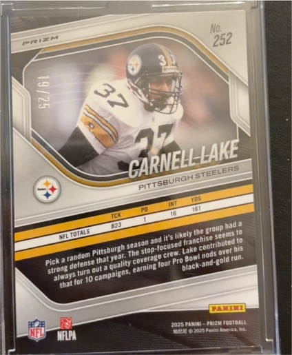 2025 Panini Prizm #252 Carnell Lake — front