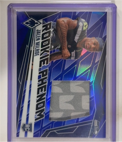 2025 Panini Phoenix Rookie Phenom Jersey Jalen Milroe #PJY-JME — front