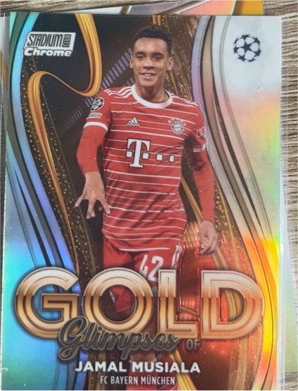 2023 Topps Stadium Club Chrome UEFA #GG-JM Jamal Musiala Glimpses of Gold — front