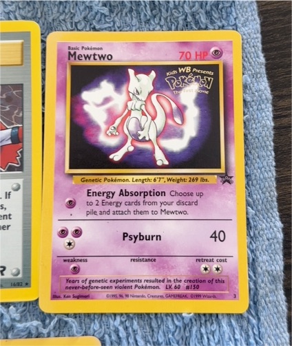 1999 Pokémon Promo #3 Mewtwo Kids WB The First Movie — front