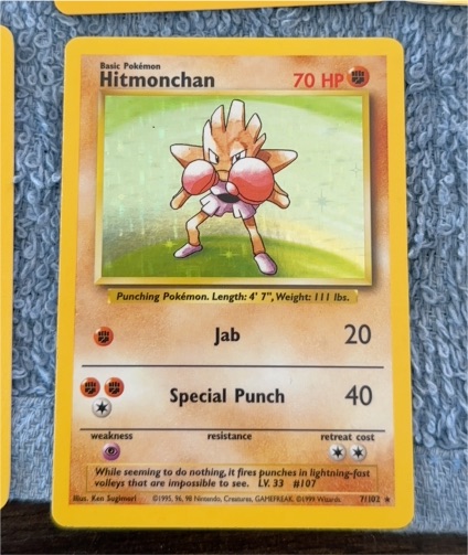 1999 Pokémon Base Set #7 Hitmonchan — front