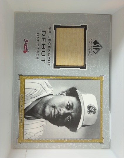 2001 Upper Deck SP Legendary Cuts #D-GM Gary Matthews Legendary Debut Bat Card — front