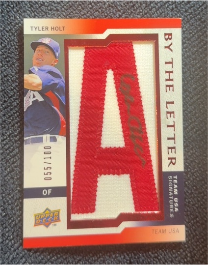 2009 Upper Deck Signature Stars USA By The Letter Auto Patch #BTLU-TH Tyler Holt — front