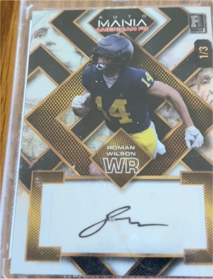 2024 Wild Card Auto Mania American Football #AMAD-RW Roman Wilson — front