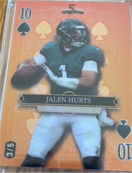2024 Wild Card 5 Card Draw Stacked Deck #10 Jalen Hurts — front