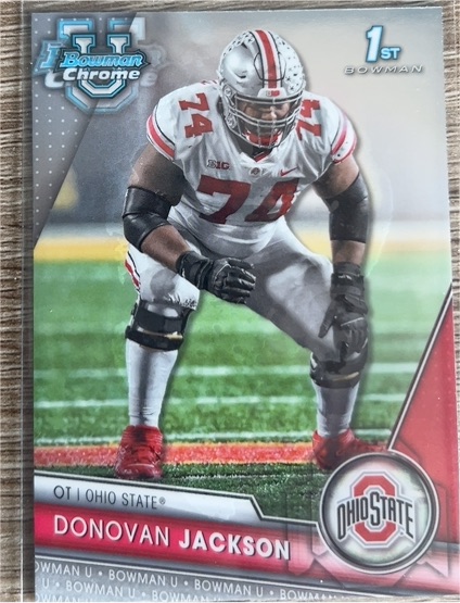 2023 Bowman University Chrome #152 Donovan Jackson — front