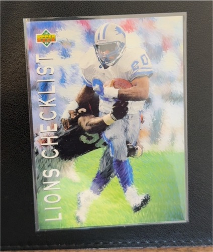 1993 Upper Deck #80 Barry Sanders Lions Checklist — front