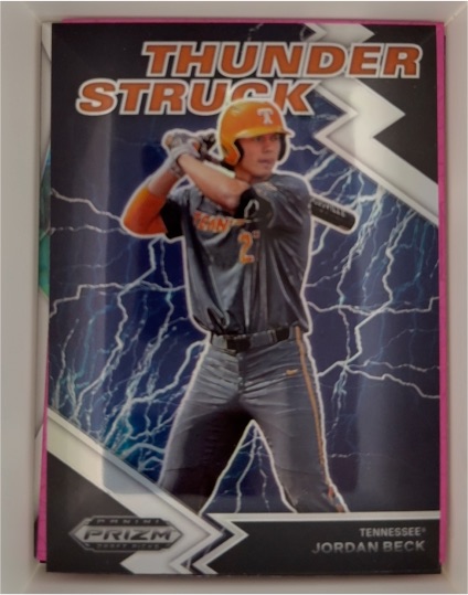 2022 Panini Prizm Draft Picks #TH-JB Jordan Beck Thunderstruck Insert — front