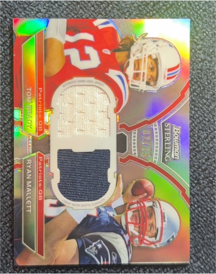 2011 Bowman Sterling #BSDR-BM Tom Brady Ryan Mallett Dual Jersey — front