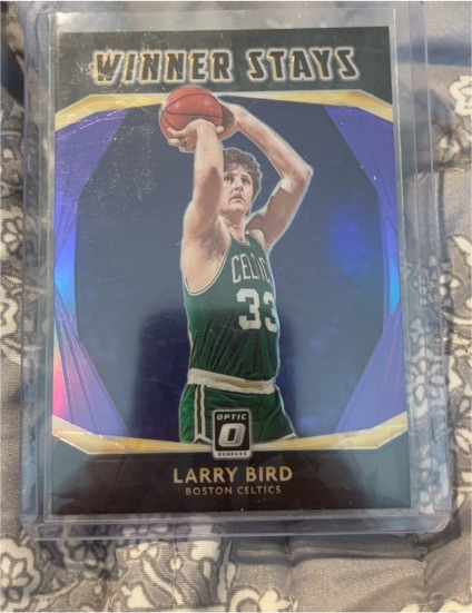 2020-21 Donruss Optic #19 Larry Bird Winner Stays Purple Prizm — front