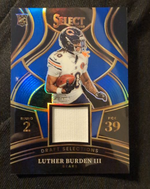 2025 Panini Select #DSM-LBN Luther Burden III Draft Selections Blue Prizm Rookie Patch — front