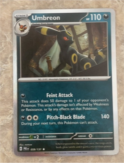 2016 Pokémon TCG XY Prismatic Evolutions #059 Umbreon — front