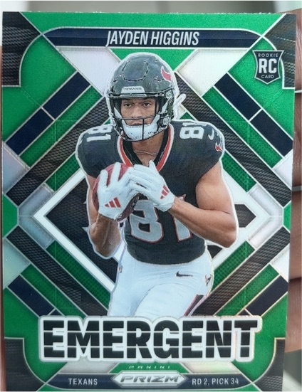 2025 Panini Prizm #14 Jayden Higgins Emergent — front
