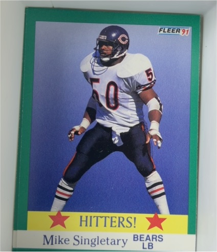 1991 Fleer Hitters #402 Mike Singletary — front