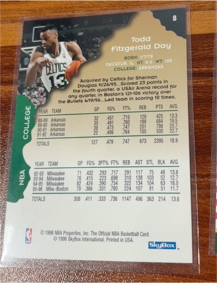 1996 SkyBox #8 Todd Day — front