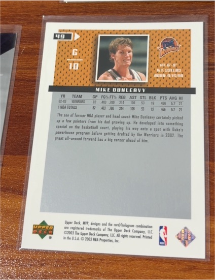 2002 Upper Deck #49 Mike Dunleavy — front