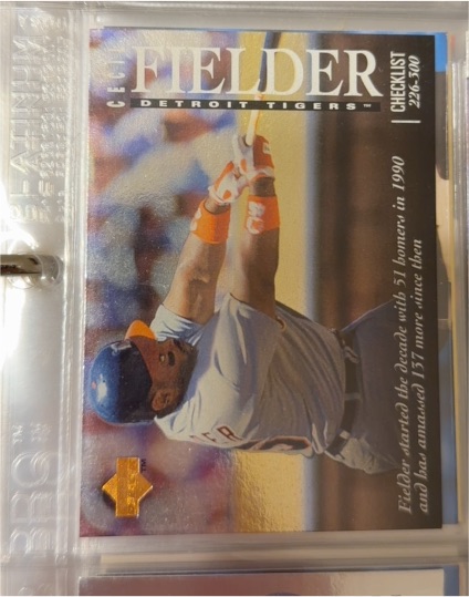 1995 Upper Deck #1 Cecil Fielder Checklist — front