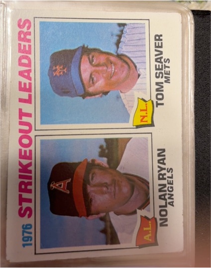 1977 Topps #6 1976 Strikeout Leaders Nolan Ryan / Tom Seaver — front