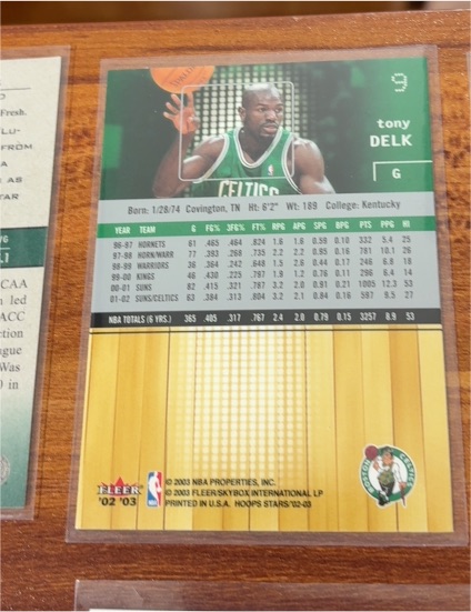 2002-03 Fleer Hoops Stars #9 Tony Delk — front