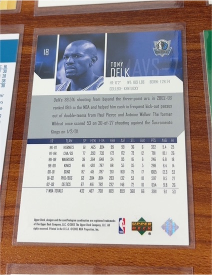 2003-04 Upper Deck #18 Tony Delk — front
