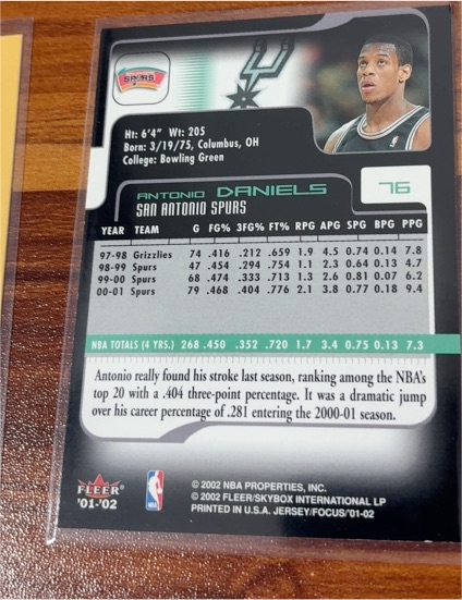 2001-02 Fleer #76 Antonio Daniels — front