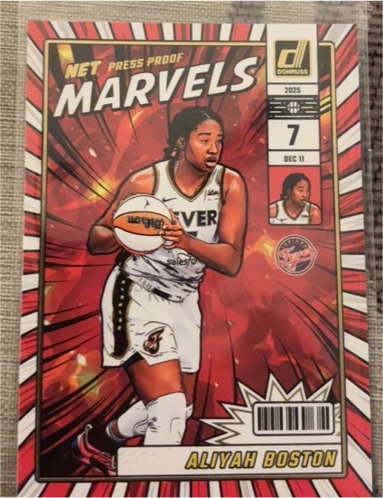 2025 Donruss WNBA #10 Aliyah Boston Net Marvels Press Proof — front