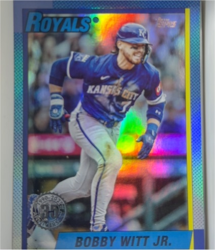 2025 Topps Update #U90-31 Bobby Witt Jr. Royals 1990 35th Anniversary Rainbow Foil — front