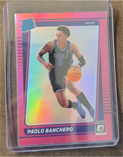 2022-23 Panini Chronicles Draft Picks Optic #2 Paolo Banchero Rated Rookie Pink RC Duke — front