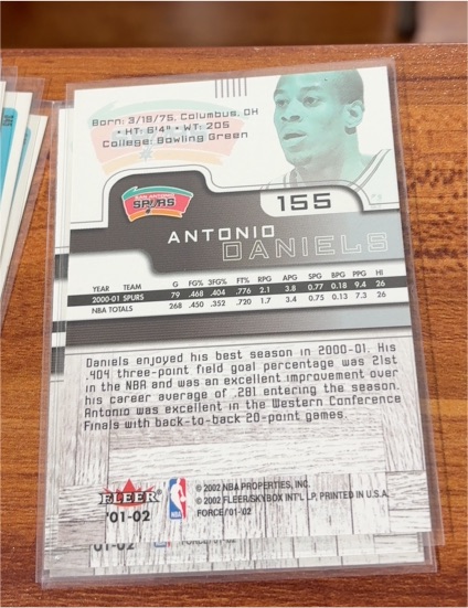 2001-02 Fleer #155 Antonio Daniels — front