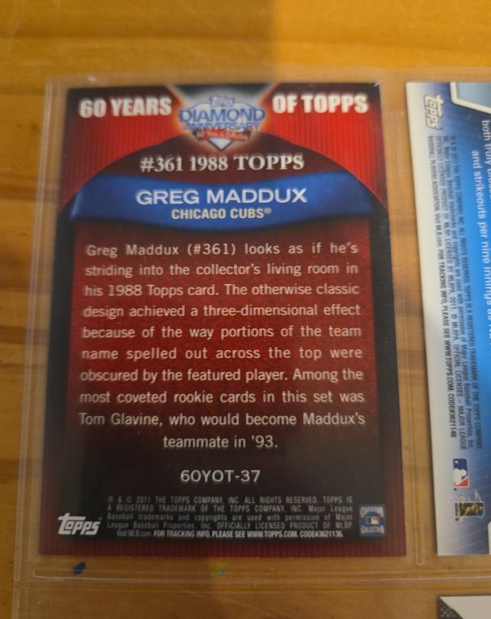 1988 Topps #361 Greg Maddux — front