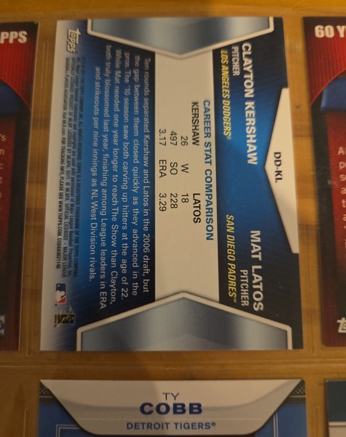 2011 Topps Diamond Duos #DD-KL Clayton Kershaw Mat Latos — front